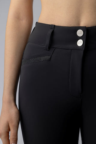 Equiline riding breeches women knee grip high waist Crystalek Black