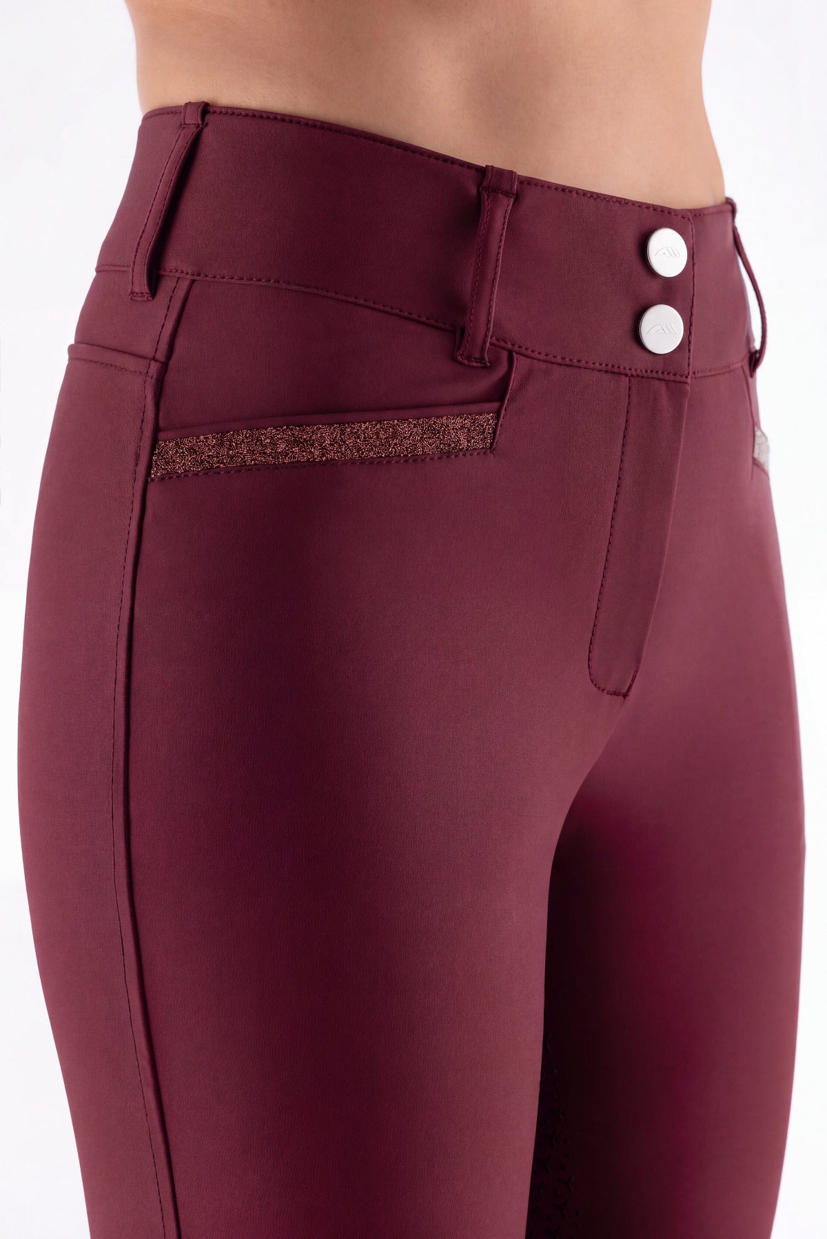 Equiline Rijbroek Dames Full Grip Hoge Band Eqcrystalef Alpine Plum