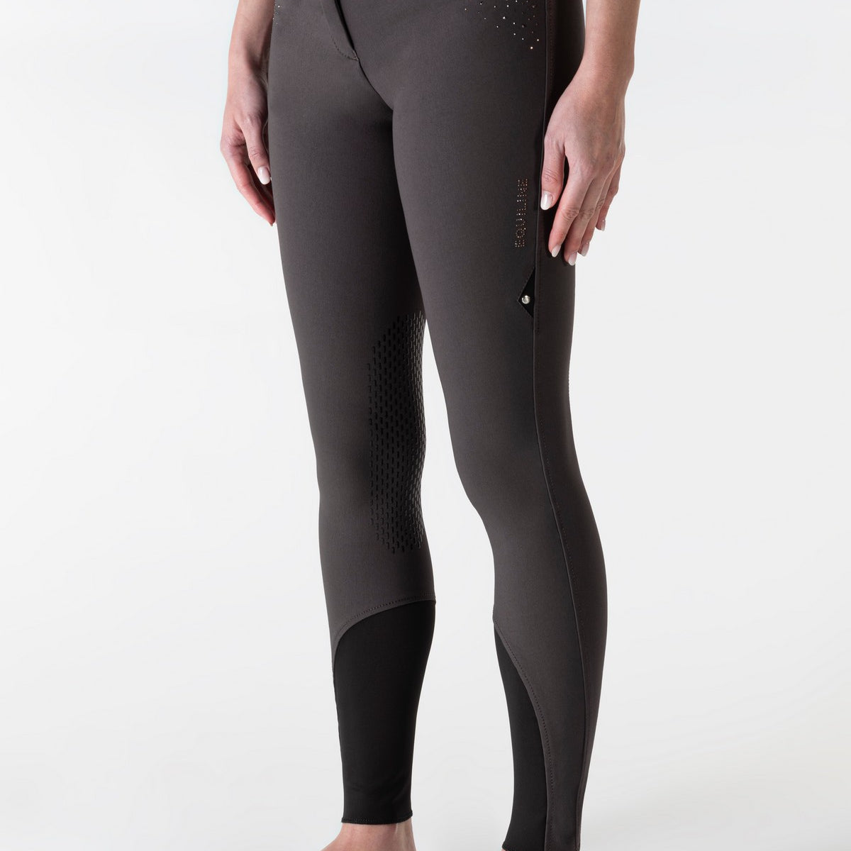Equiline rijbroek dames knie grip Eqash Strass Dark Shadow