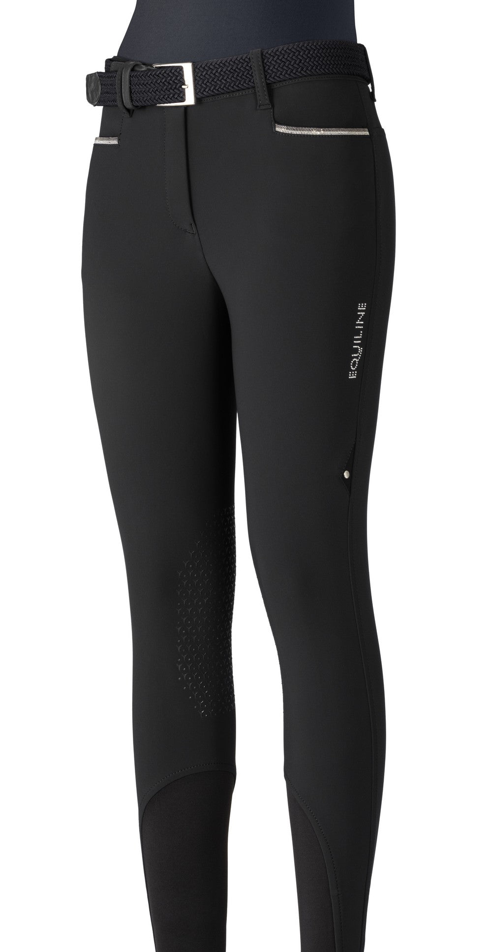 Equiline winter riding breeches ladies knee grip Gigak Black