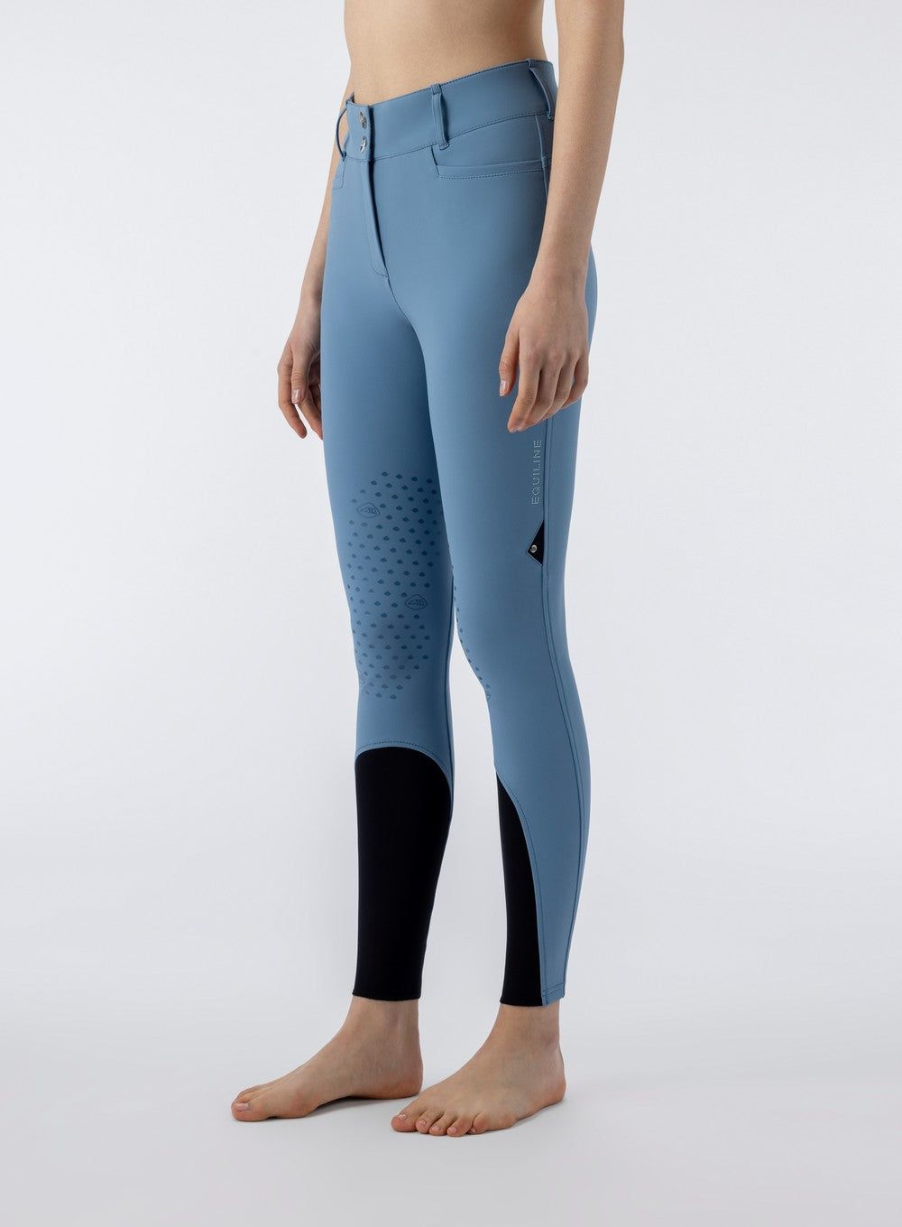 Equiline rijbroek dames knie grip hoge band Edisonkh Provincial Blue Provincial Blue
