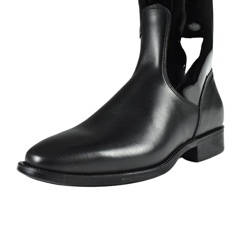 Tricolore paardrijlaarzen Puro Dress Patent Swarovski logo