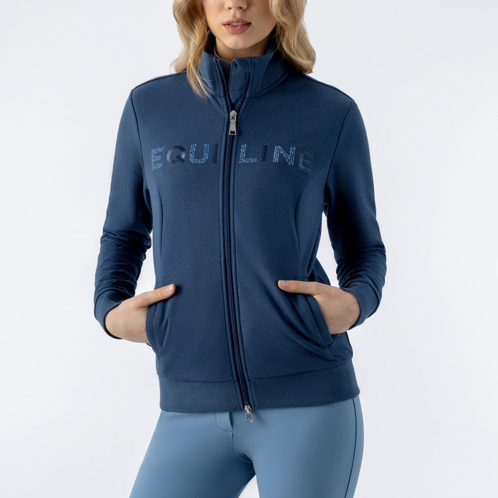 Equiline Full Zip Vest Dames Enras Dark Denim Dark Denim