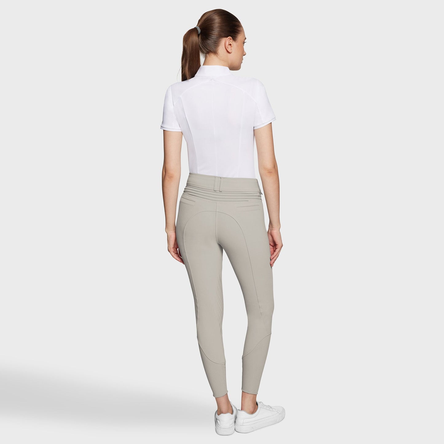 Samshield Riding Breeches Knee Grip Ladies Clara Metal Dots High Waist Beige