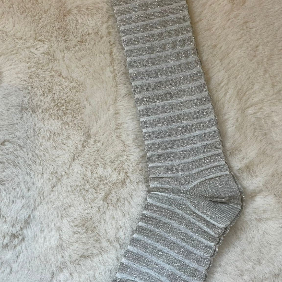 Animo hoge paardrijsokken Timpy Zilver Gestreept Medium