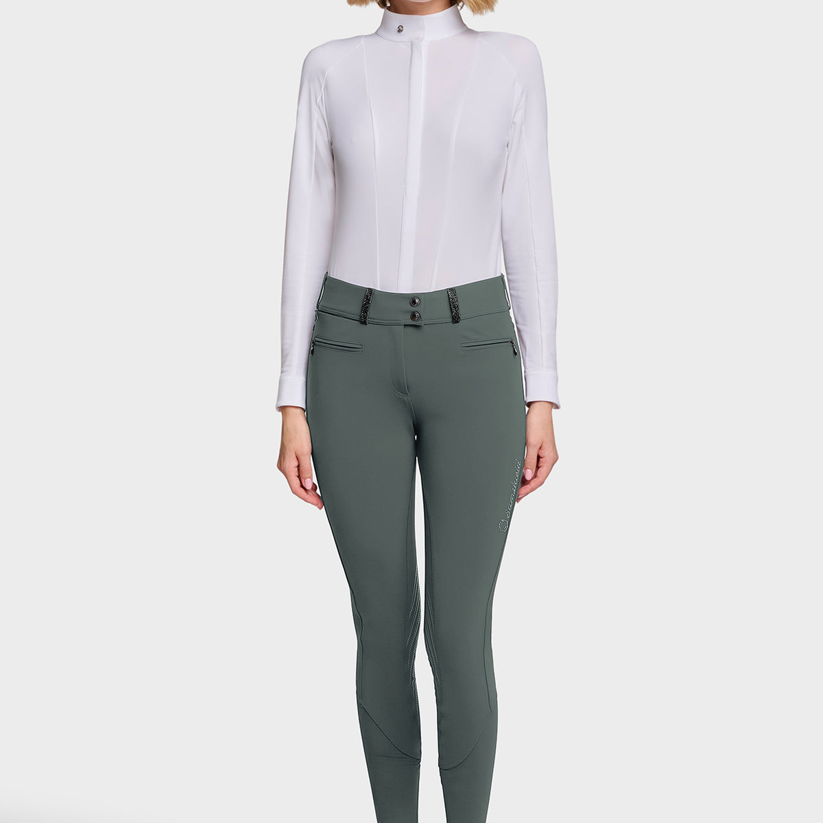 Samshield Breeches Full Grip Women Clara Crystal Fabric Dark Forest