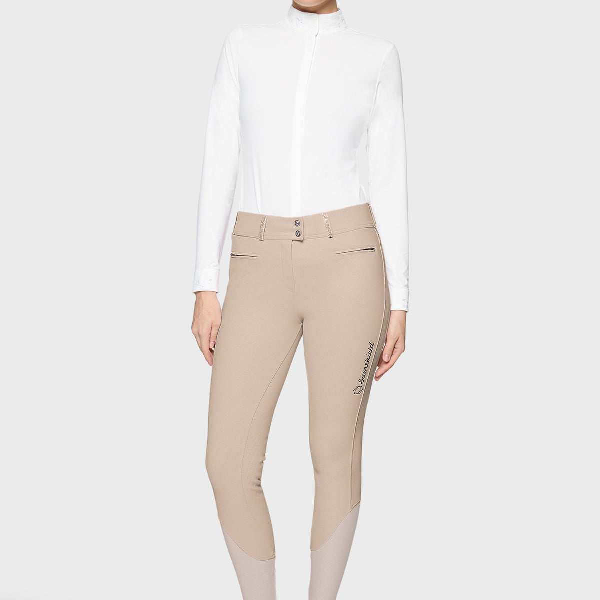 Samshield Breeches Full Grip Women Clara Crystal Fabric Sand