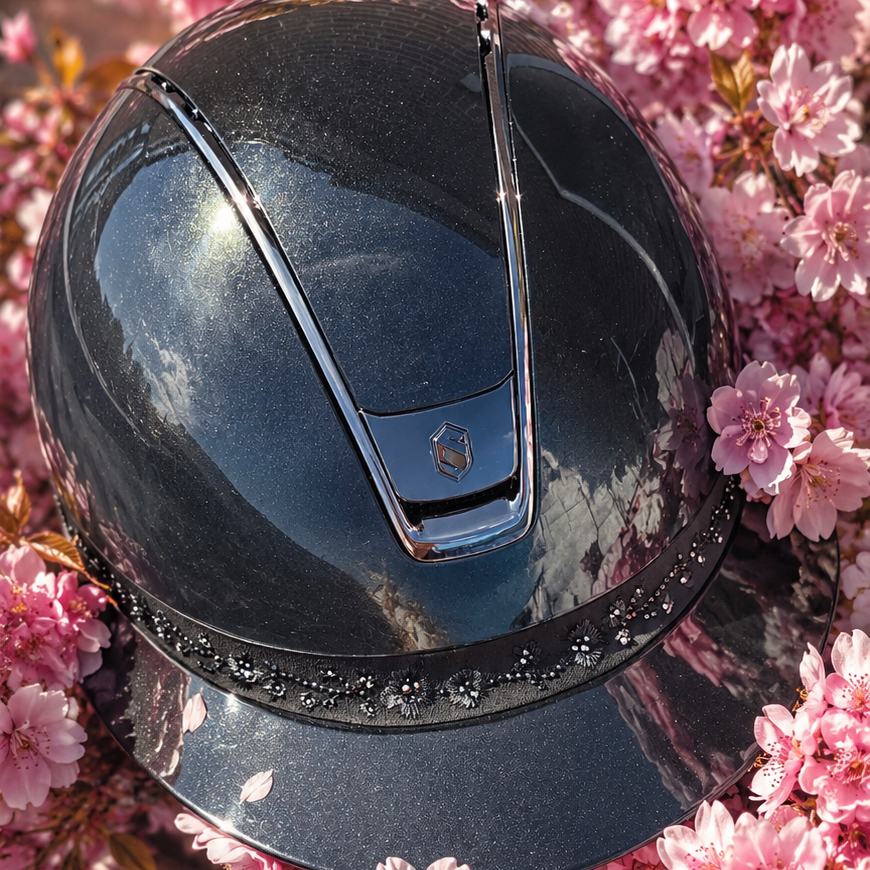 Samshield 2.0 Paardrijhelm Miss Shield Shadowglossy Cherry Blossom FB Zwart Zwart