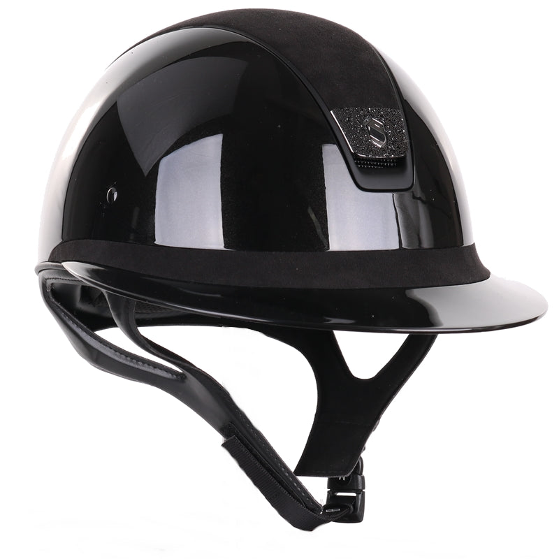Samshield 2.0 Paardrijhelm Miss Shield Shadowglossy Alcantara Crystal Blazon Zwart Zwart