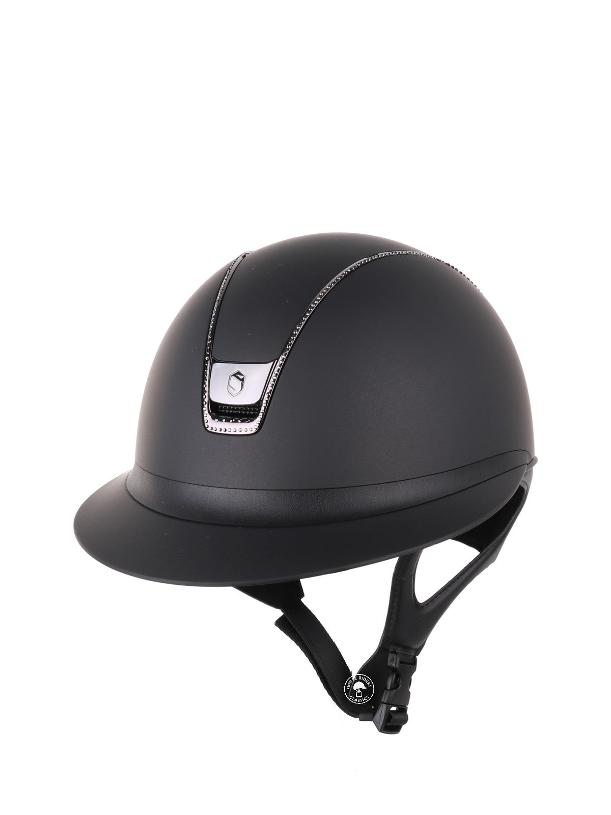Samshield 2.0 Paardrijhelm Miss Shield Shadowmatt Black Chrome 300 crystals Zwart