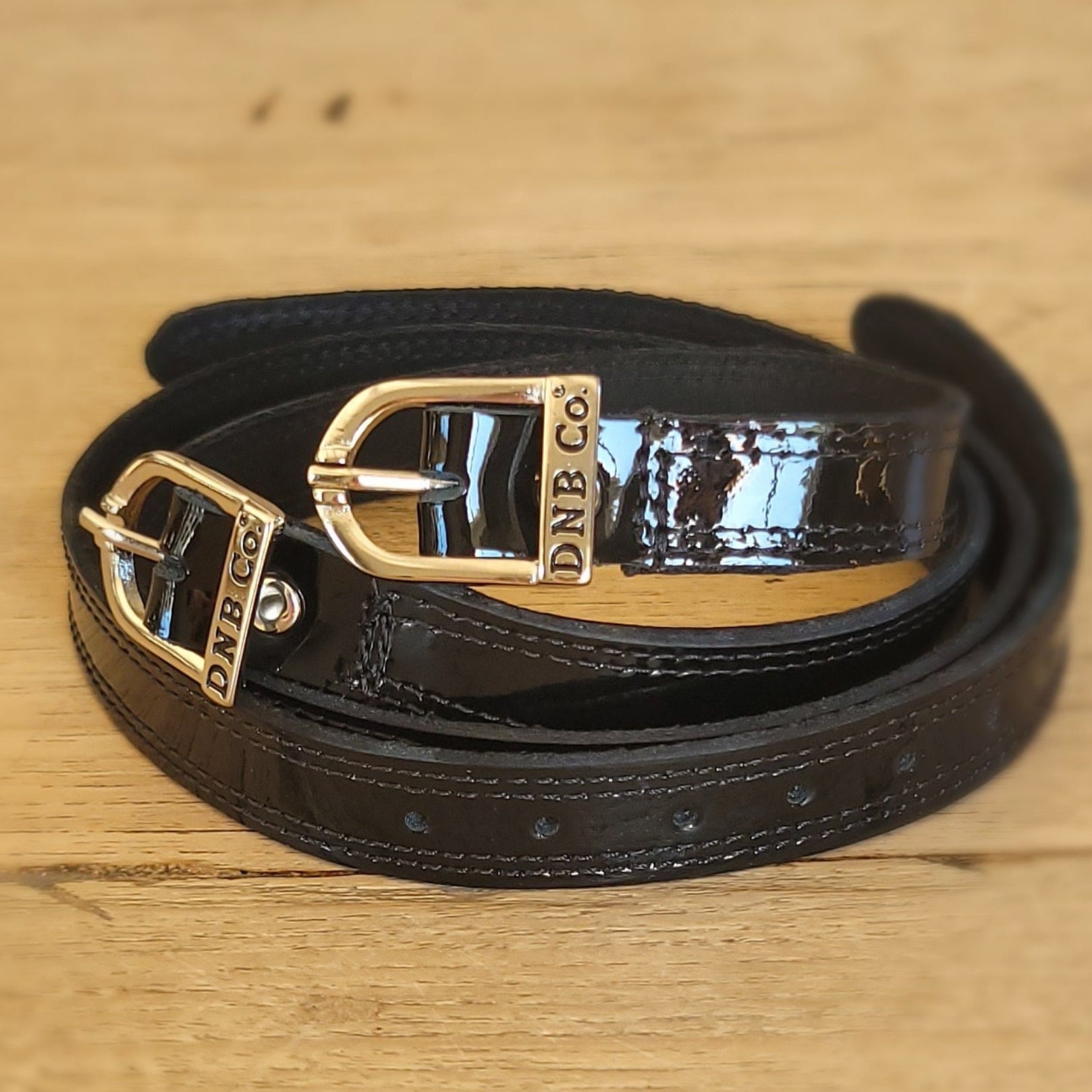 De Niro Sporenriempjes Lak Leder Zwart