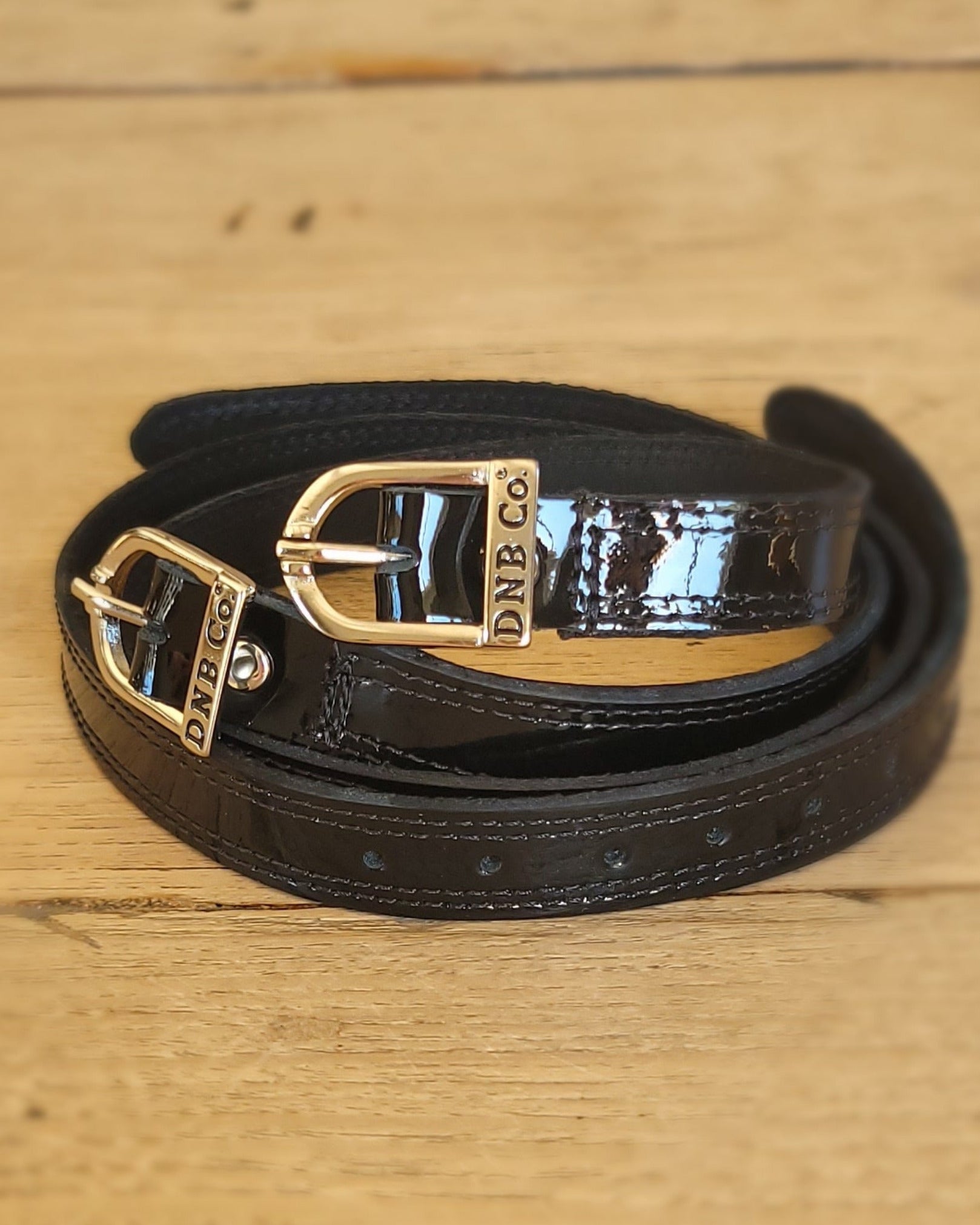 De Niro Sporenriempjes Lak Leder Zwart