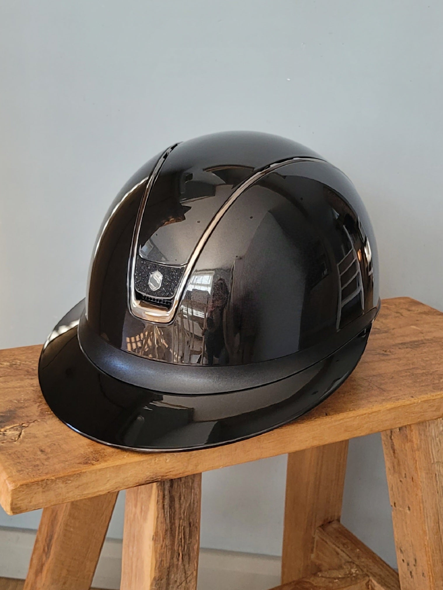 Samshield 2.0 Paardrijhelm Miss Shield Shadowglossy Black Chrome Crystal Blazon Zwart Zwart