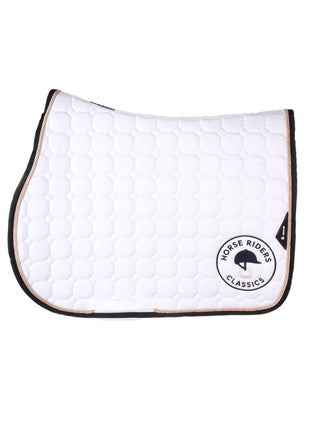 Equiline saddle pad Octagon White HRC Logo