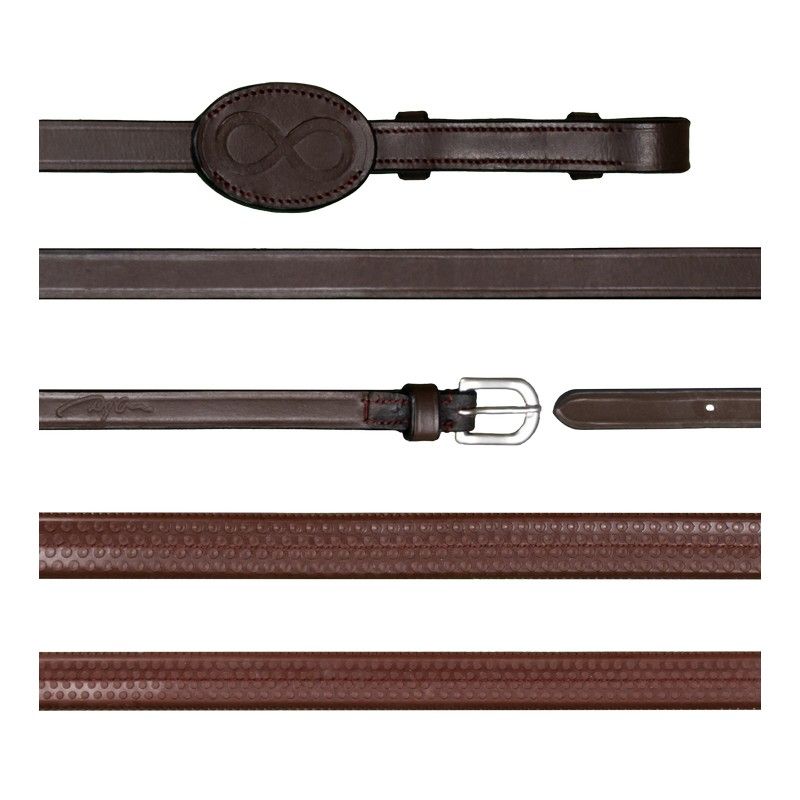 Dyon La Cense Collection rubber reins 13mm Brown