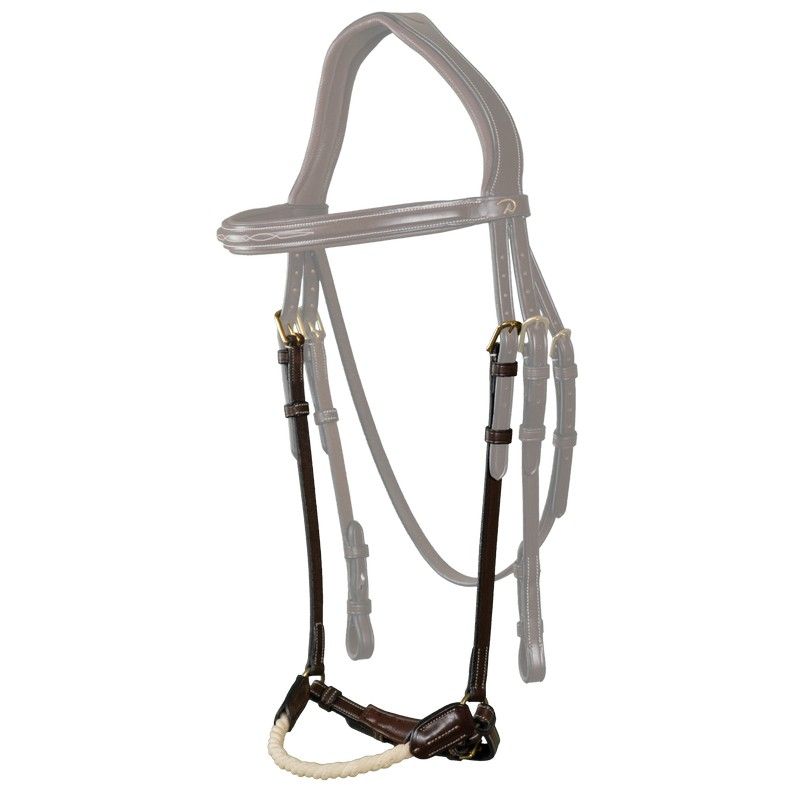 Dyon D Collection double bridle cheek pieces Brown