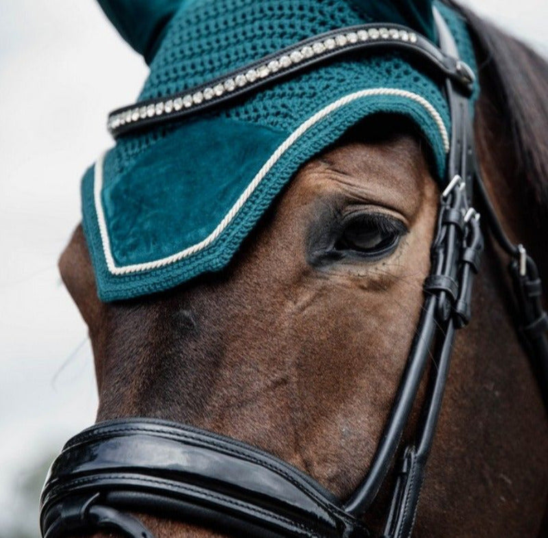 Kentucky Horswear fly veil Wellington Velvet Emerald