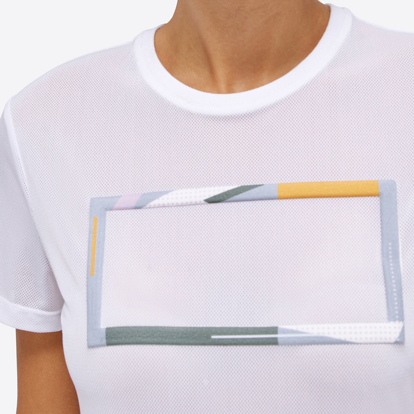 RG T-shirt mesh short sleeves ladies white