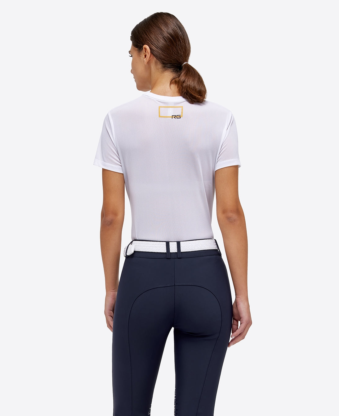 RG T-shirt mesh short sleeves ladies white