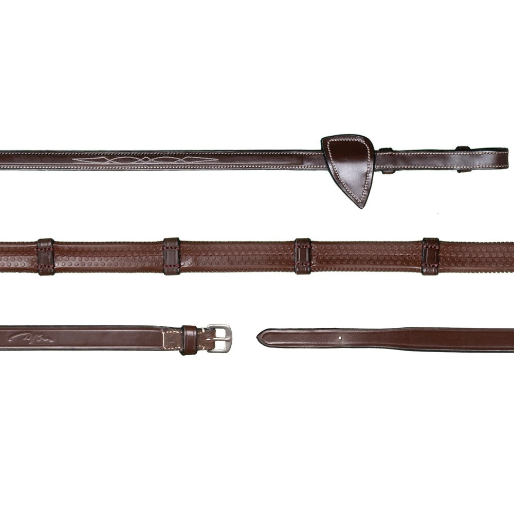 Dyon US Collection 1/2 Rubber Reins 13mm With 7 Leather Loops Brown