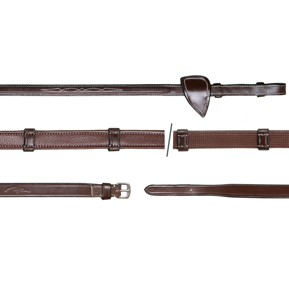 Dyon US Collection Hunter reins 5/8'' 16mm With 7 Leather Loops Brown