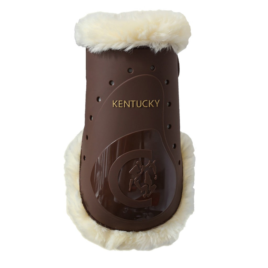 Kentucky Horsewear fetlock boots elastic sheepskin Braun