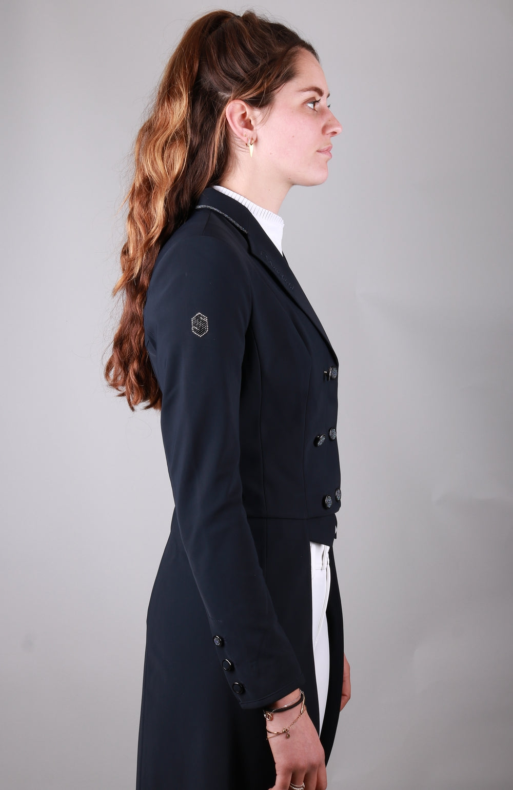 Samshield Dressage Tight Ladies Crystal Fabric Navy