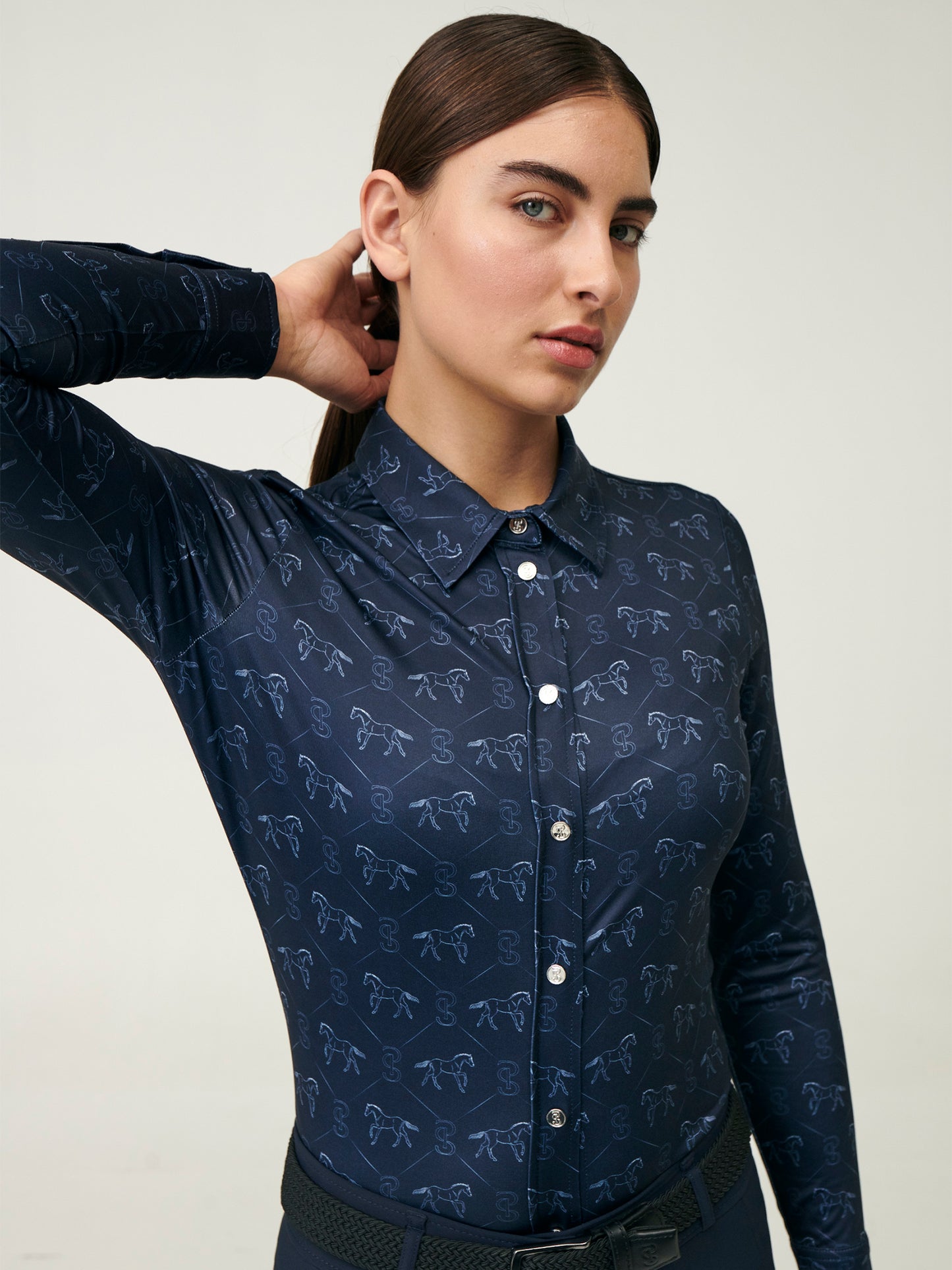 PS of Sweden long sleeve shirt ladies Running Horse Navy