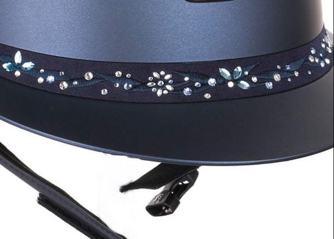 Samshield 2.0 Paardrijhelm Miss Shield Shadowmatt Flower Swarovski Jewellery FB Navy