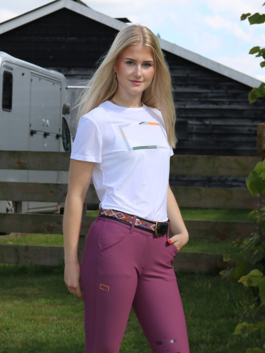 RG Riding Breeches Knee Grip Ladies with High Waist Pink