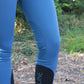 Equiline riding breeches women knee grip high waistband Edrikh Blue Teal