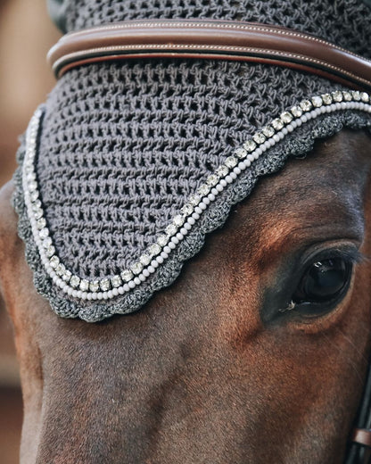 Kentucky Horsewear Fly Veil Long Stone & Pearl Grey