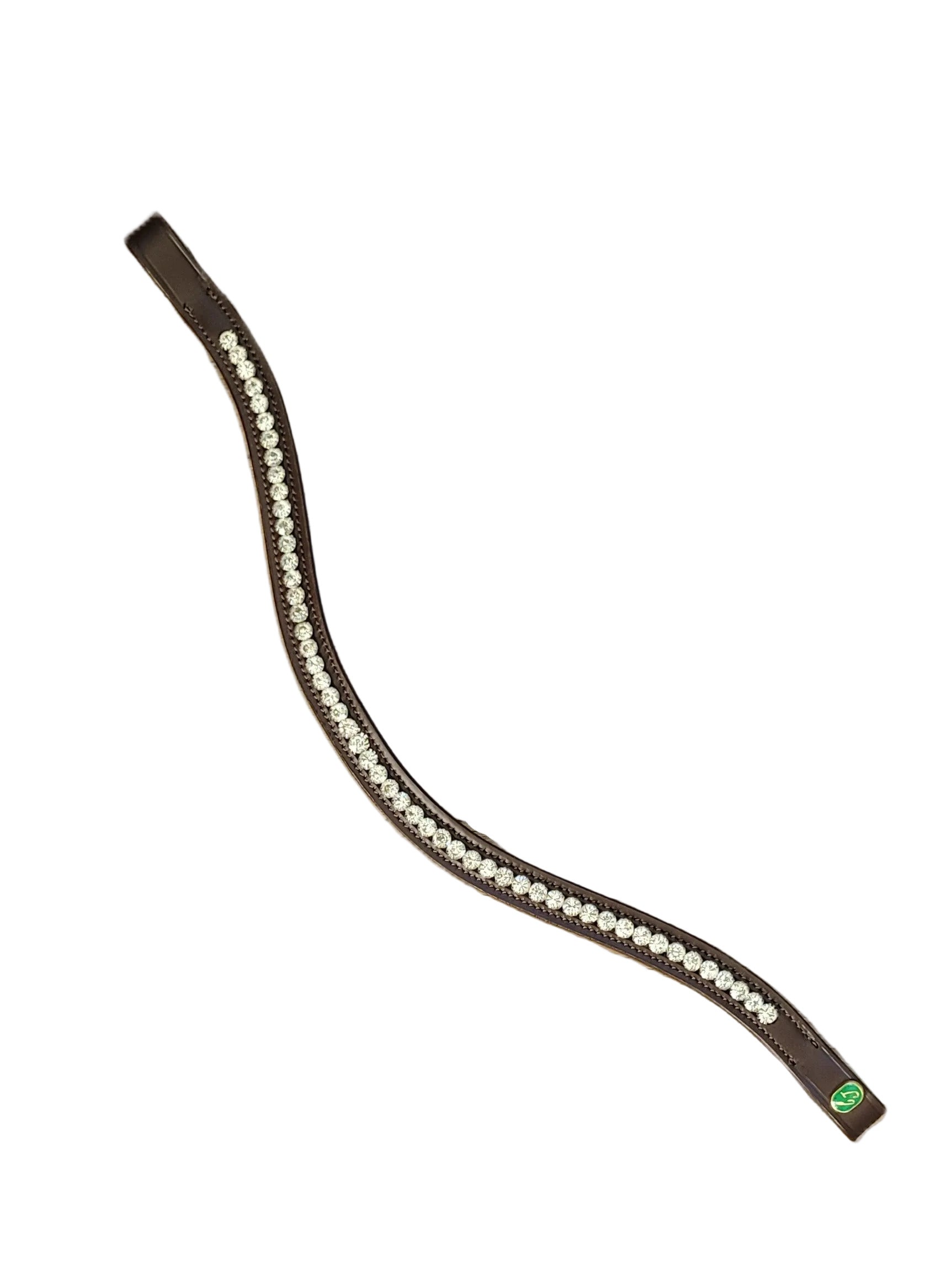 LJ Leathers Wave Browband Silver Crystals
