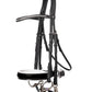 TRUST Aachen Double Bridle Patent noseband white padded Black
