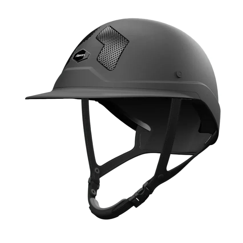 Flex-on Armet Paardrijhelm Dark Mixte Zwart Korte Klep Zwarte Kinband Zwart