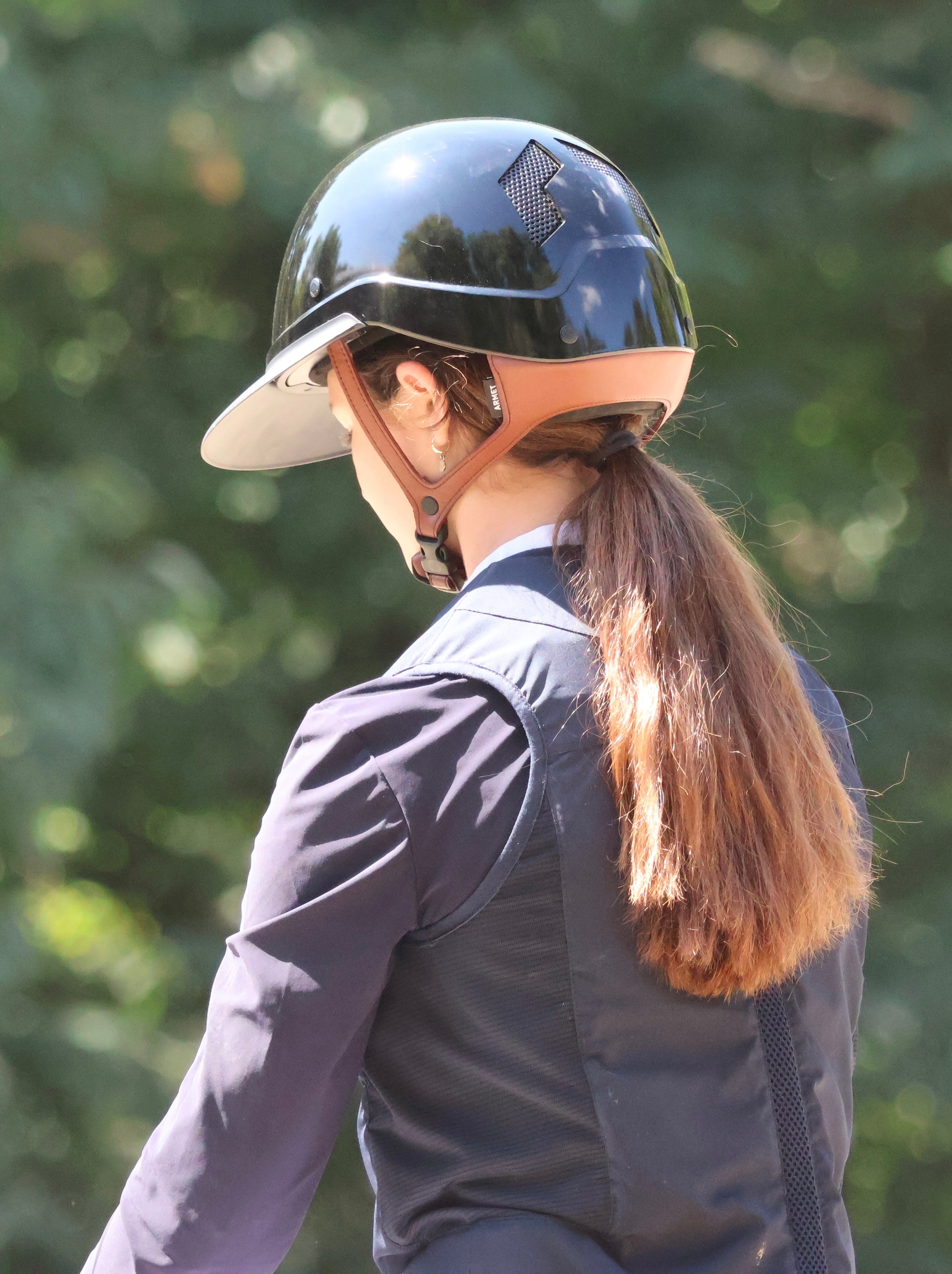 Flex-on Armet Paardrijhelm Star Angel Zwart Polo Klep Bruine Kinband