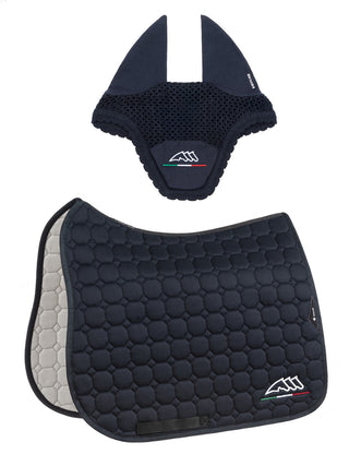 Equiline Set Saddle Pad and Fly hat Eqflaggy Dressage Black