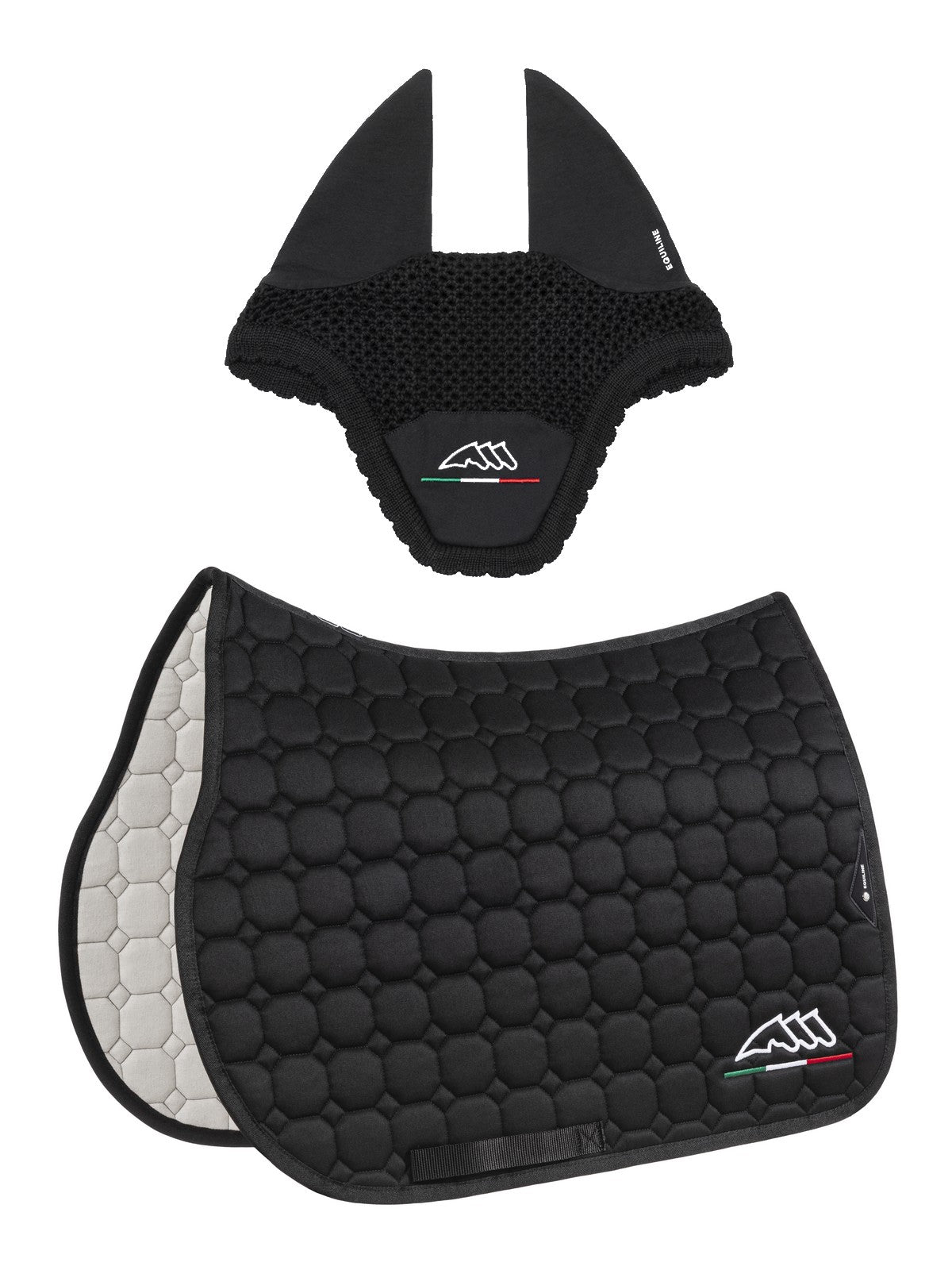 Equiline Set Saddle Pad and Fly hat Eqflaggy Black