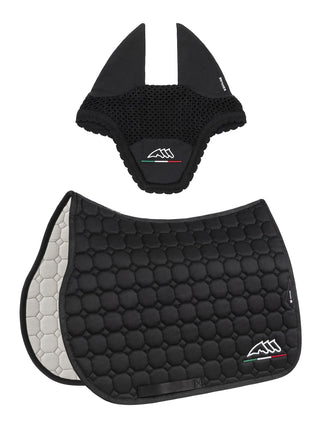 Equiline Set Saddle Pad and Fly hat Eqflaggy Black
