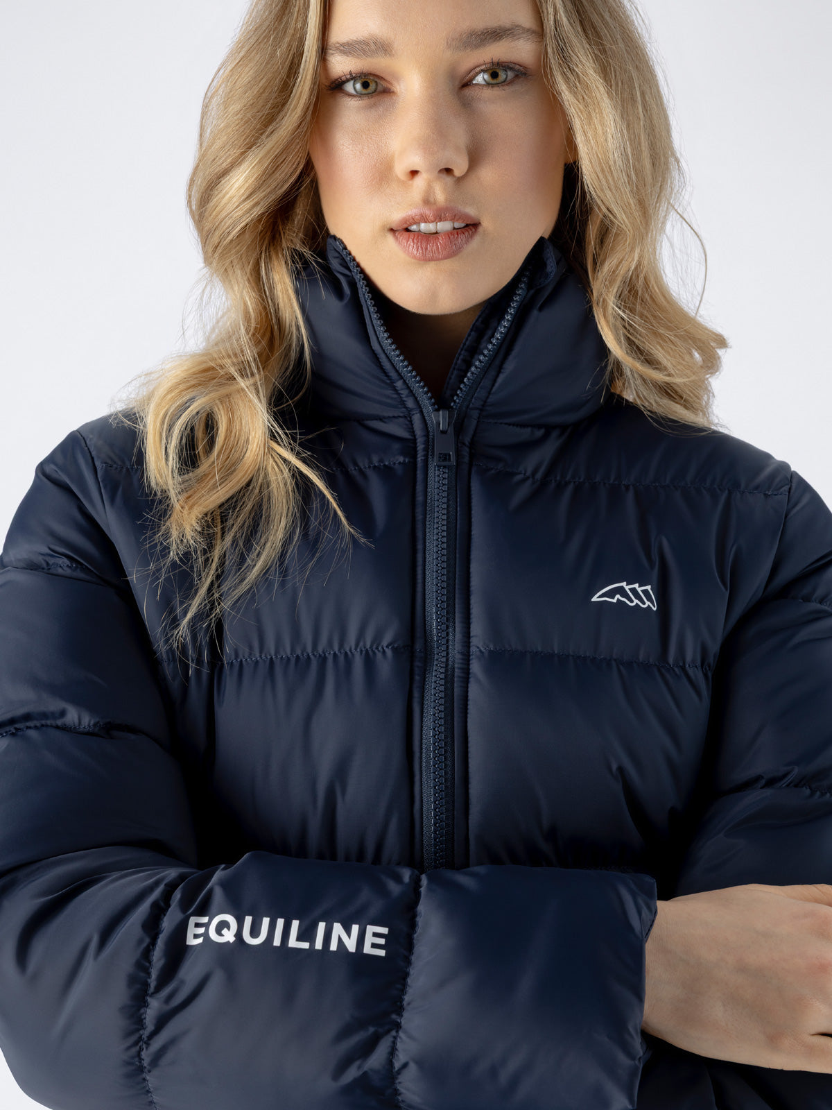 Equiline gewatteerde jas Dames Eqesatek Navy