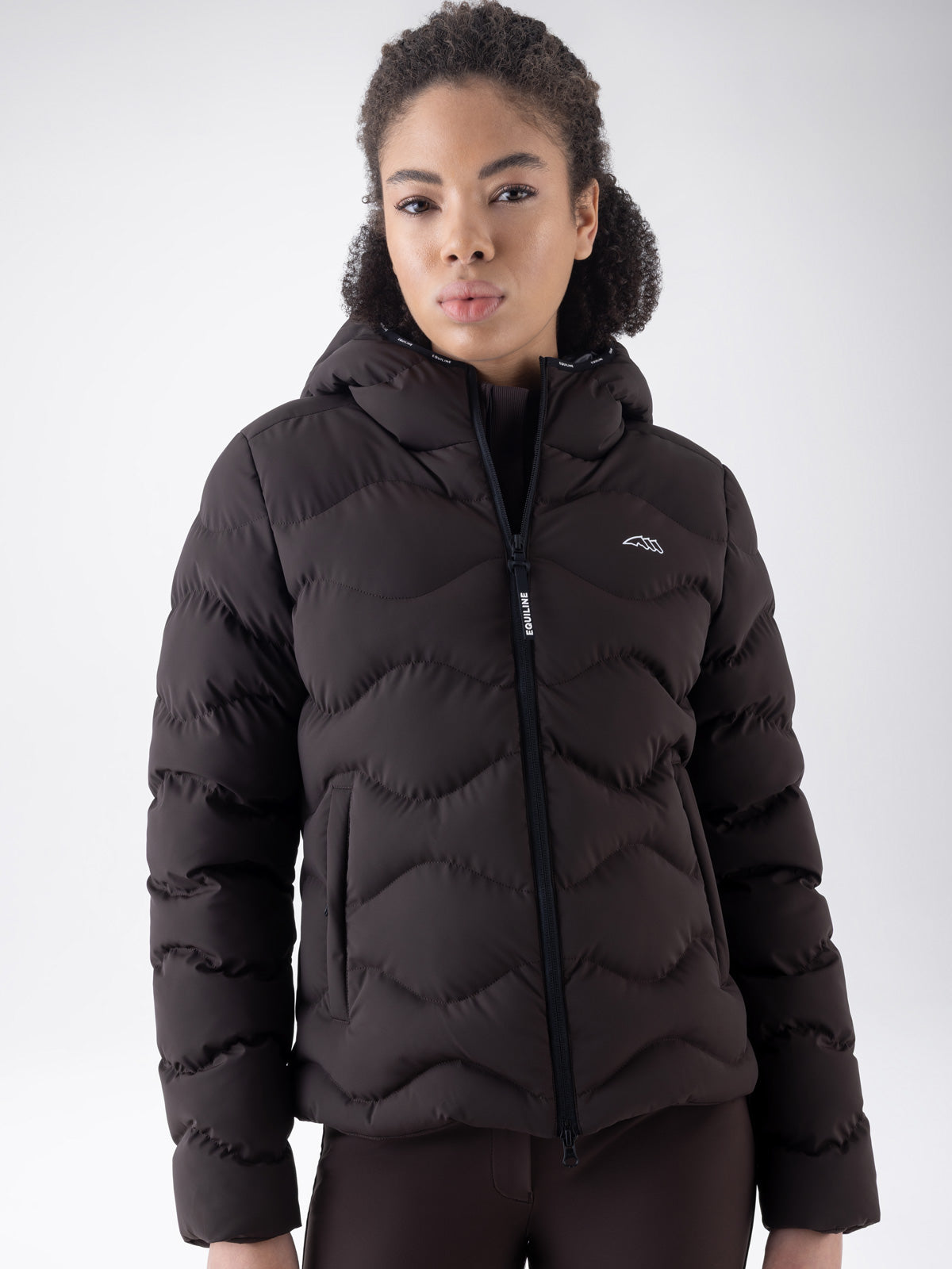 Equiline Gewatteerde Jas Dames Eqcentry Coffee Bean Coffee Bean