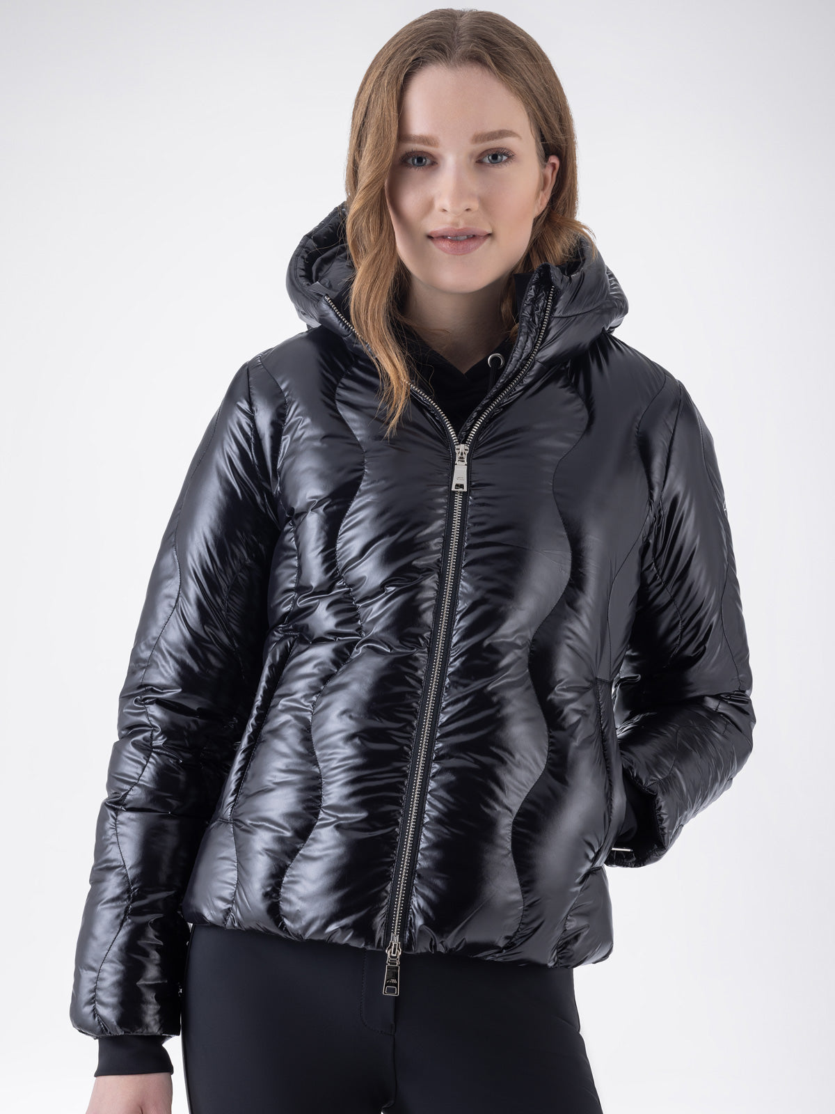 Equiline Gewatteerde Jas Dames Eqglasic Zwart Zwart