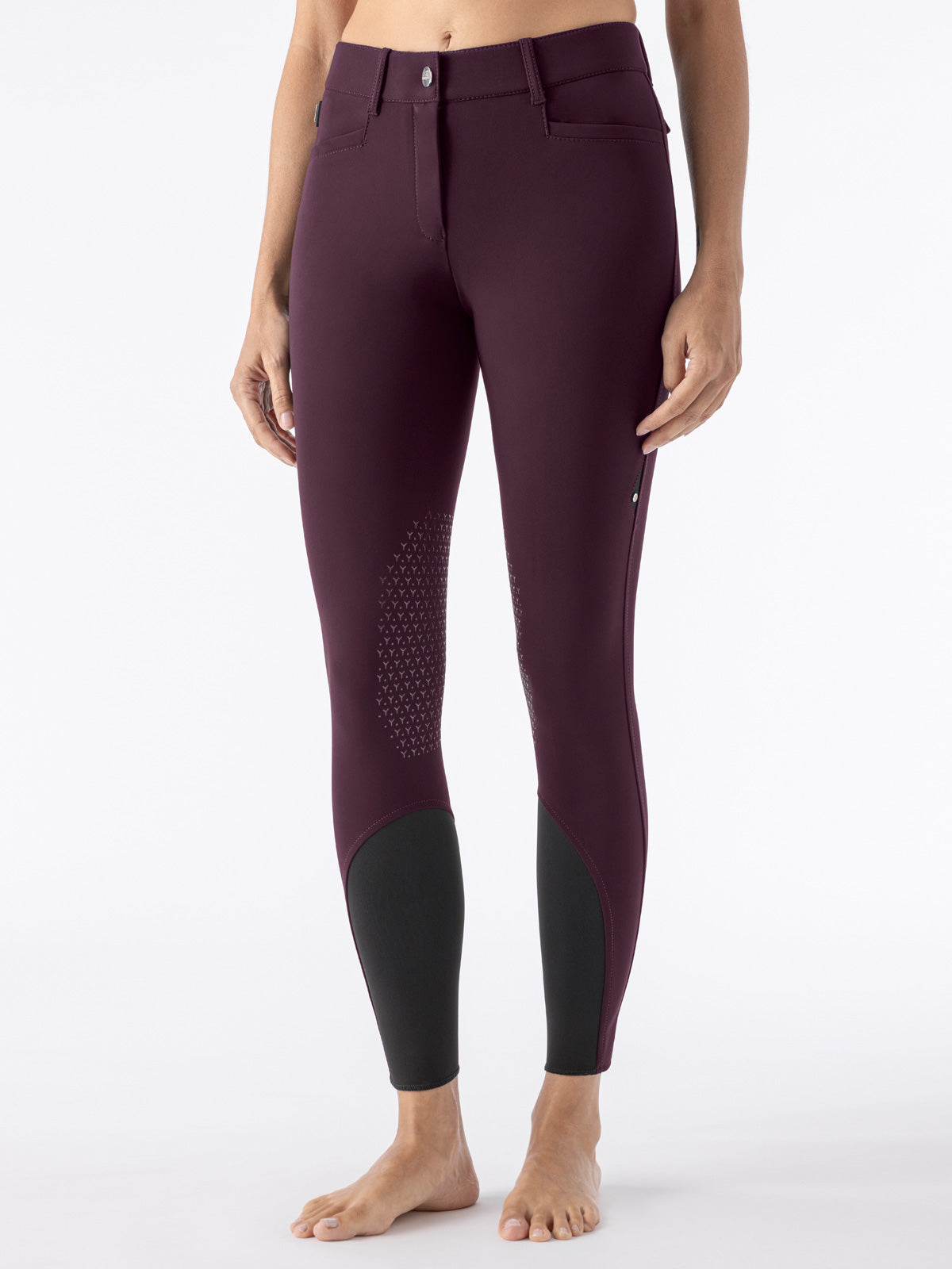 Equiline riding breeches ladies knee grip Atirk Summer Plum