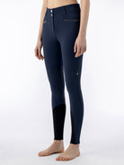 Equiline rijbroek dames knie grip hoge band Crystalek Navy Navy