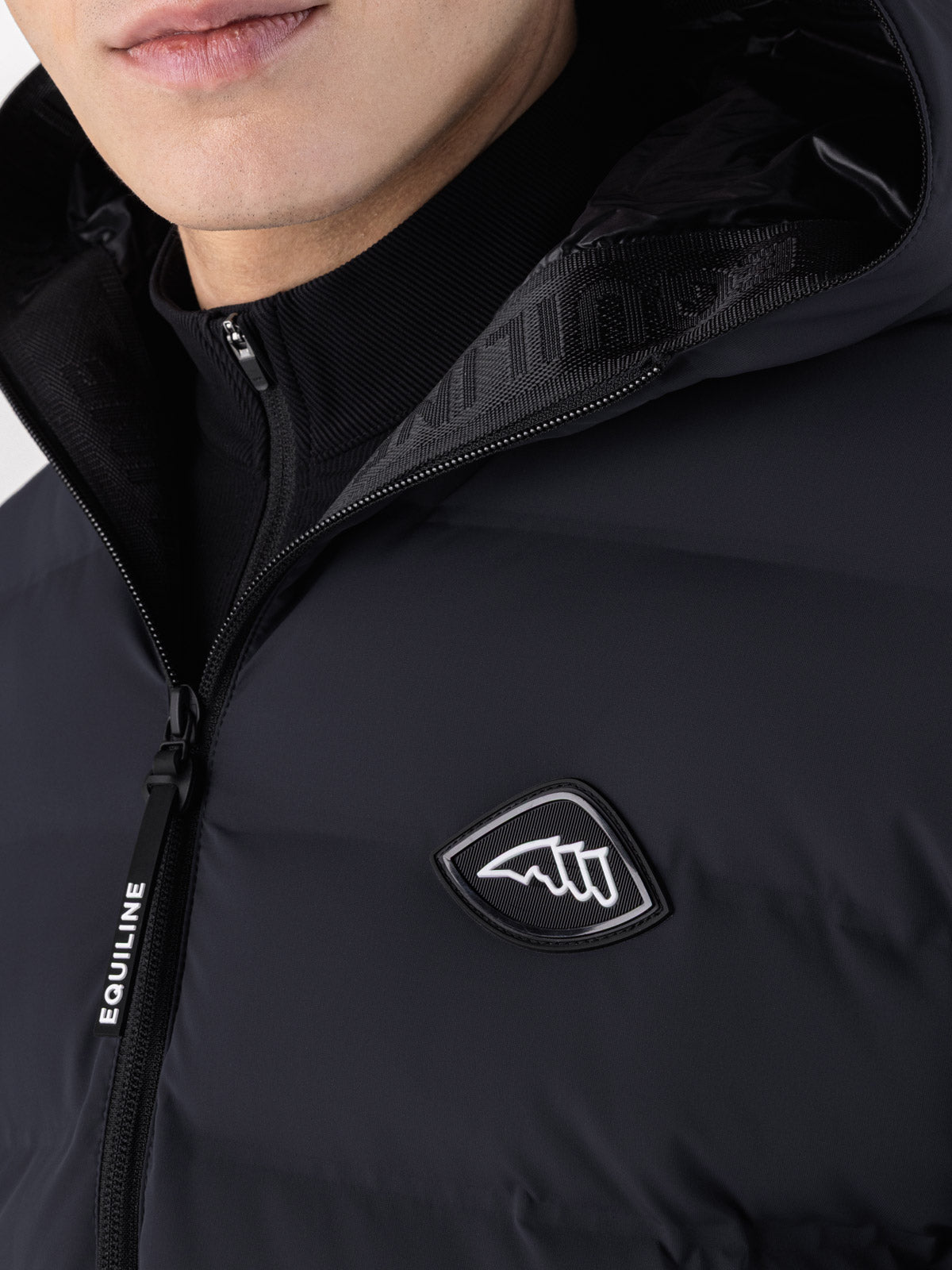 Equiline Quilted Jacket Men Cermo Black