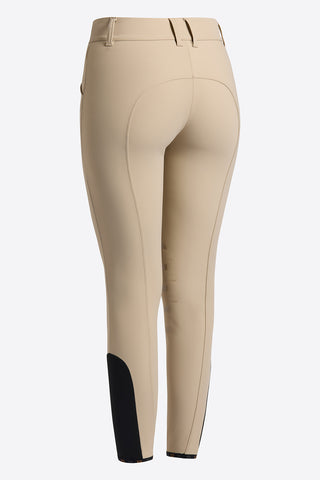 RG Riding Breeches Knee Grip Ladies with High Waist Beige