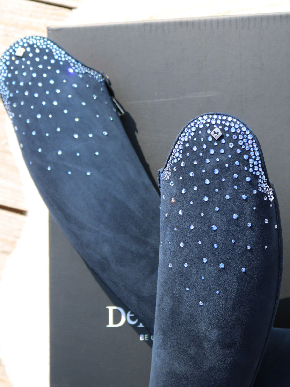 De Niro Bellini Custom Camoscio Blue Riding Boots 39 MA M