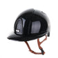 Kep Italia Riding Helmet Cromo 2.0 Polish Polo Peak Black Beige Chin Strap