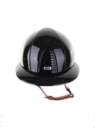 Kep Italia Riding Helmet Cromo 2.0 Polish Polo Peak Black Beige Chin Strap