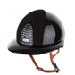 Kep Italia Riding Helmet Cromo 2.0 Polish Polo Peak Black Suede Insert Beige Chin Strap